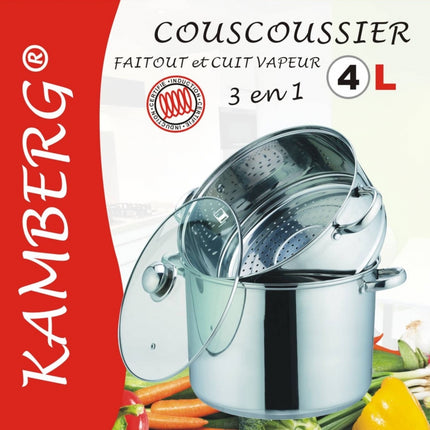 Couscous pan 3 in 1 Couscoussier - Roestvrij staal