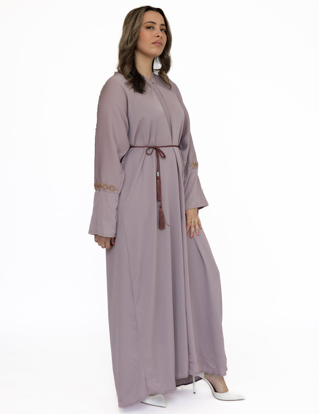 Dubai abaya lila – abaya in kimonostijl, maat 56, 58 en 60