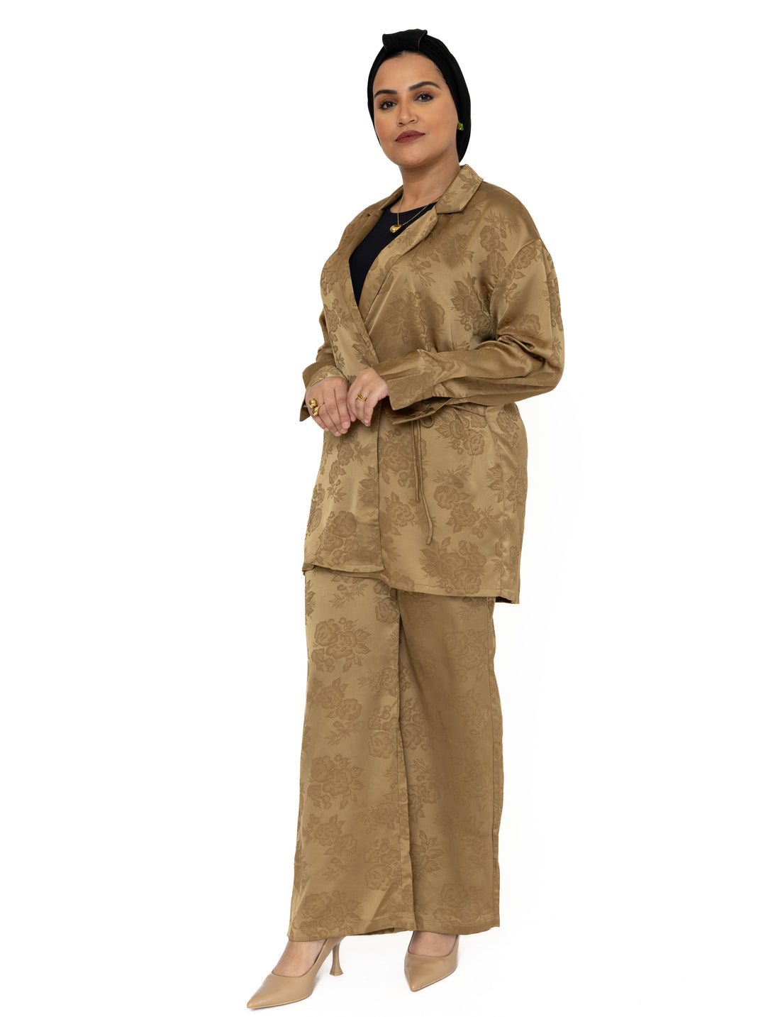 Dalia twinset dames – tweedelige set in zwart, marineblauw of groenbruin – foto 23
