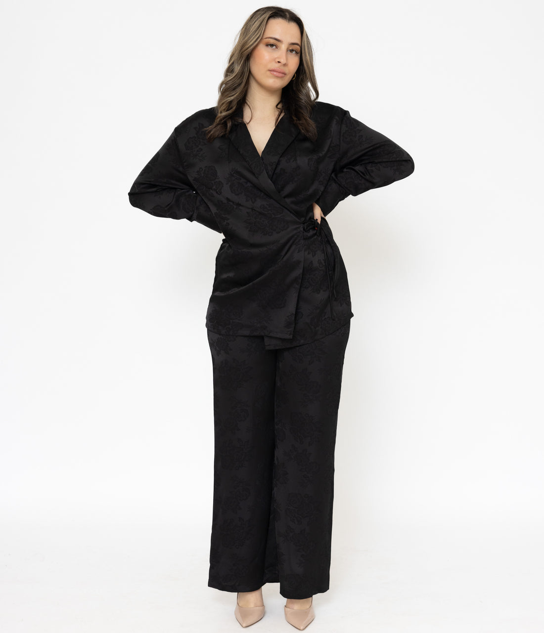 Dalia twinset dames – tweedelige set in zwart, marineblauw of groenbruin – foto 15