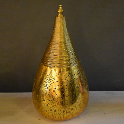 Orientalische Tischlampe Filigranstil Tropfen – Vintage Gold