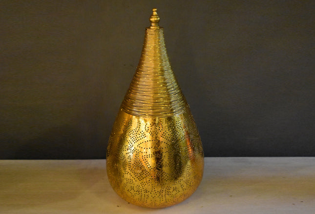Orientalische Tischlampe Filigranstil Tropfen – Vintage Gold