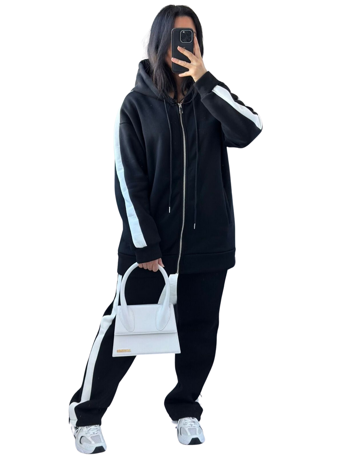 Comfy Jogger Set – oversized joggingpak dames met rits, zwart, grijs of khaki
