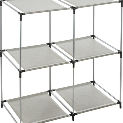 5Five Aufbewahrungsregal 2-stöckig – Metall – Kunststoff – Grau – 67 x 68 cm – für Aufbewahrungskörbe