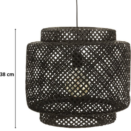 Hängeleuchte Geflochtenes Bambus – Beleuchtung – Rattan – Ø40 cm – Schwarz