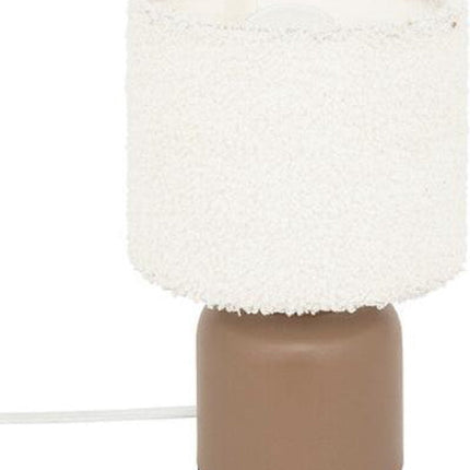 Atmosphera Tischlampe Bona Bouclette - Ø14xH22cm - Braun/Weiß