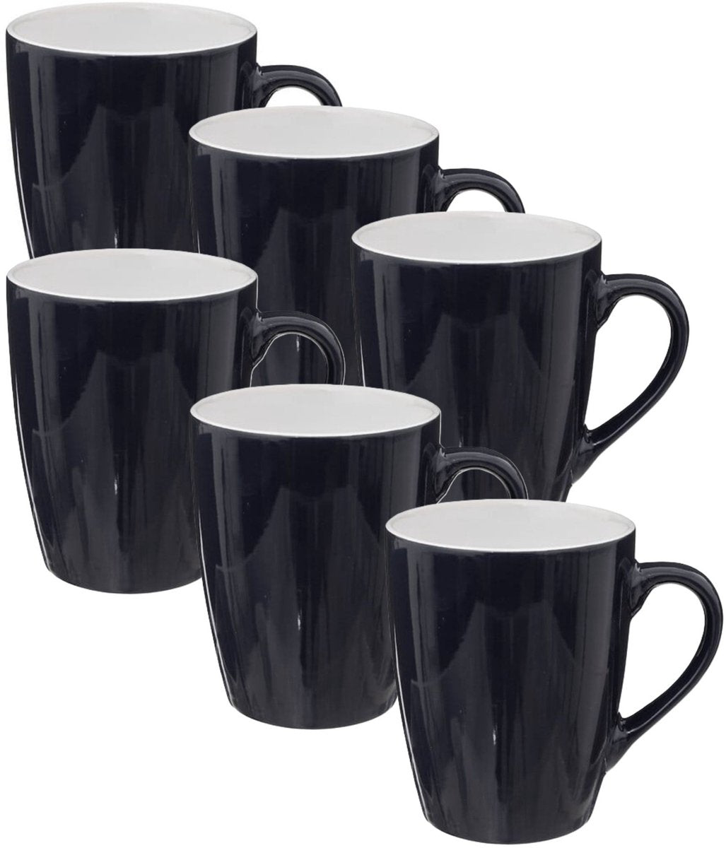 5Five Colorama koffiemokken blauw, set van 6 – keramiek, 380 ml