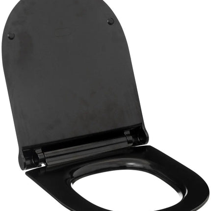 5Five Toiletbril Brilliant - zwart - kunststof - universeel model - soft close systeem