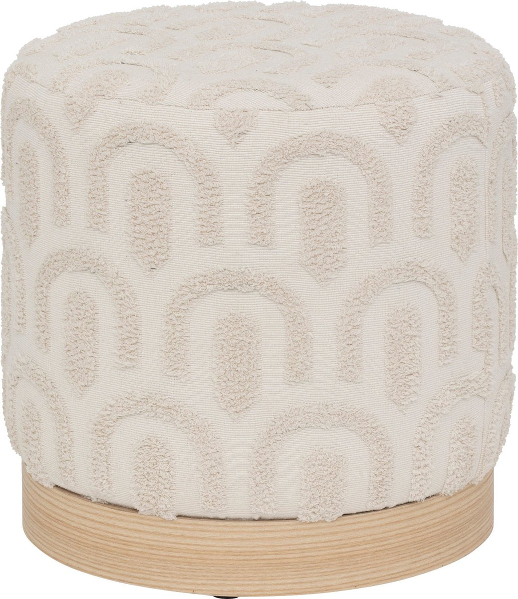 Pouf Copas Atmosphera - Ø38xH38 cm - Repose-pieds - Blanc