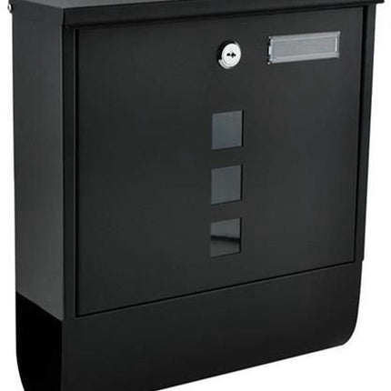 Briefkasten – mit Zeitungsfach – Wandbriefkasten – matt schwarz