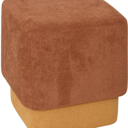 Atmosphera Pouf 2-in-1 - 41x30x41cm - Amber/Ocker