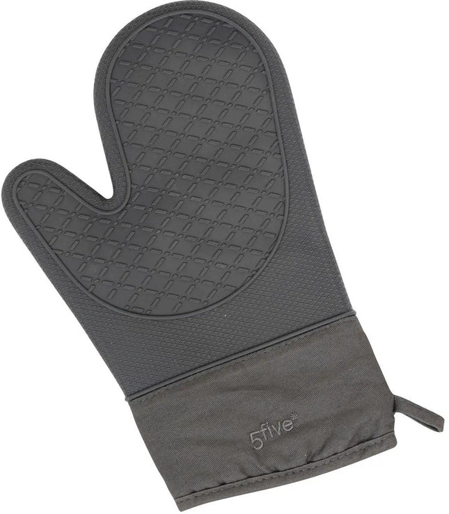 5Five Ofenhandschuh - anthrazit - Baumwolle mit Silikon - 18 x 29 cm - Küche - heiße Töpfe