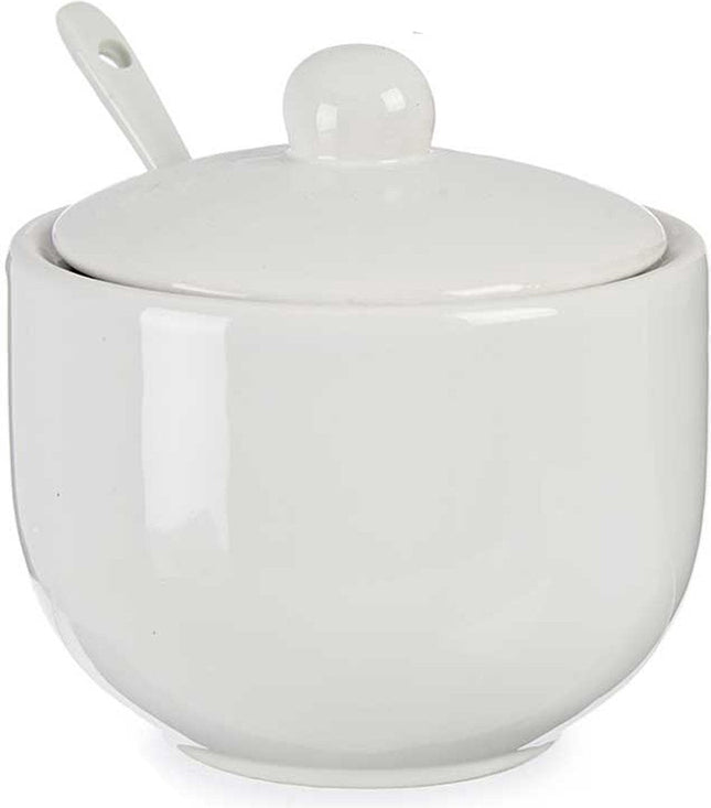 Vessia Zuckerdose mit Deckel - weiß - 310 ml - Porzellan - 10 x 10 x 9,5 cm