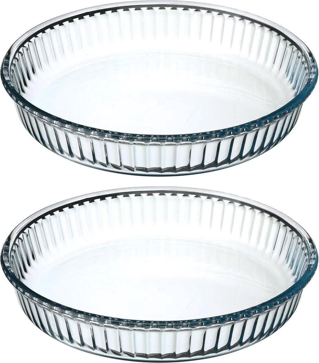 Plat à four rond Secret de Gourmet - Verre - D26/H4.5 cm - Lot de 2