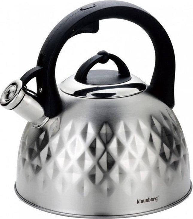 Klausberg 7549 - Traditionele fluitketel - zilver kleurig - 3 liter