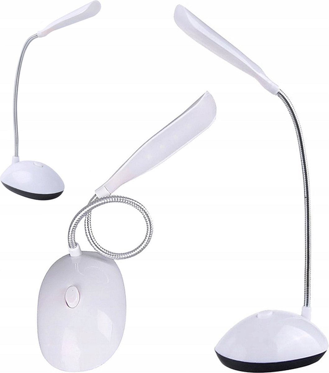 Lampe de bureau - Lampe de table - LED - Blanc - 360° - Rotatif - Réglable