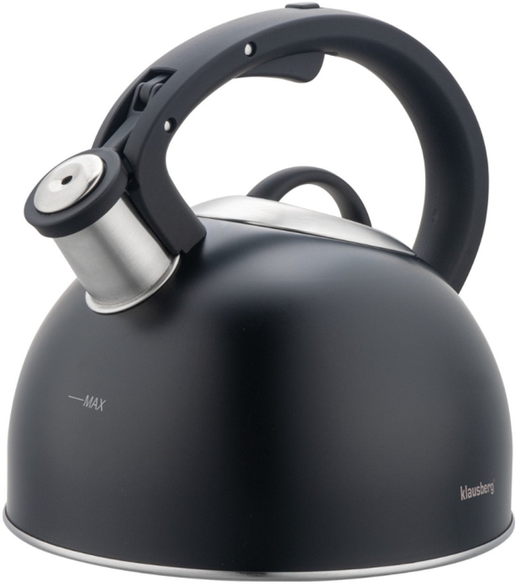 Klausberg 7911 - Whistling kettle - 2.5 litres - Stainless steel - black