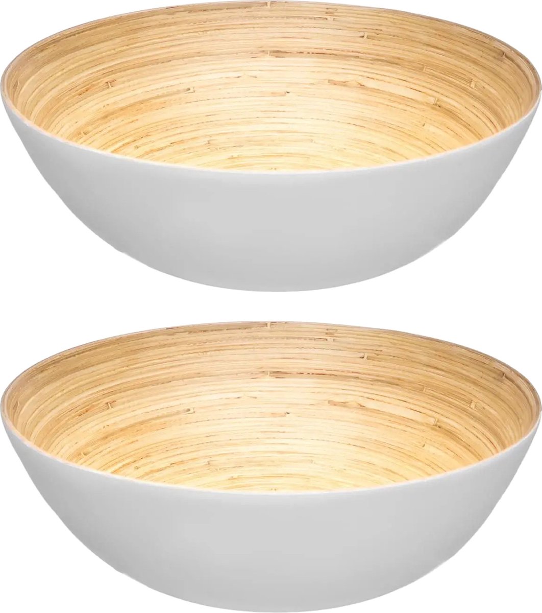 Secret de Gourmet Saladier/plat de service - bambou - D30 cm - 2x