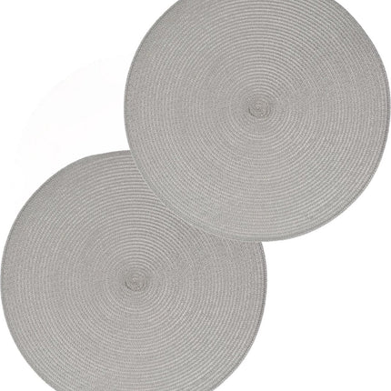 Secret de Gourmet runder Platzset - 12er Set - hellgrau - geflochtener Kunststoff - Durchmesser 38 cm - Unterleger