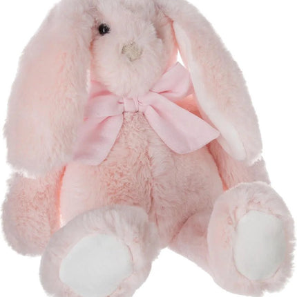 Atmosphera Kuscheltier Hase mit Schleife – weicher Plüschstoff – Stofftiere – hellrosa – 30 cm