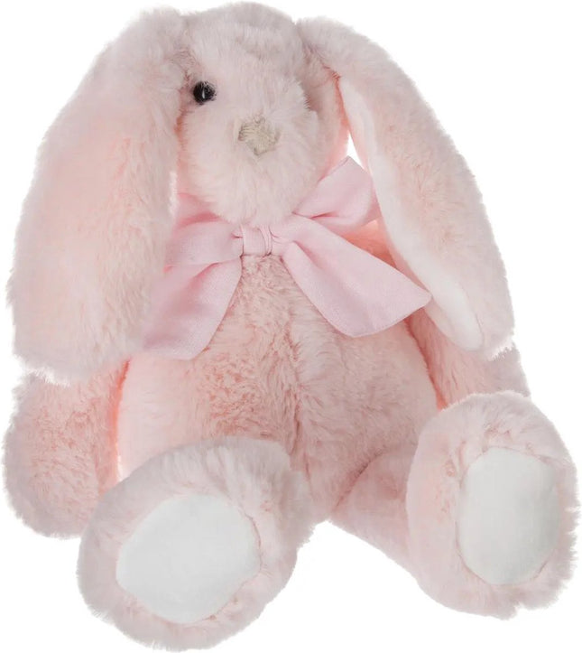 Atmosphera Kuscheltier Hase mit Schleife – weicher Plüschstoff – Stofftiere – hellrosa – 30 cm