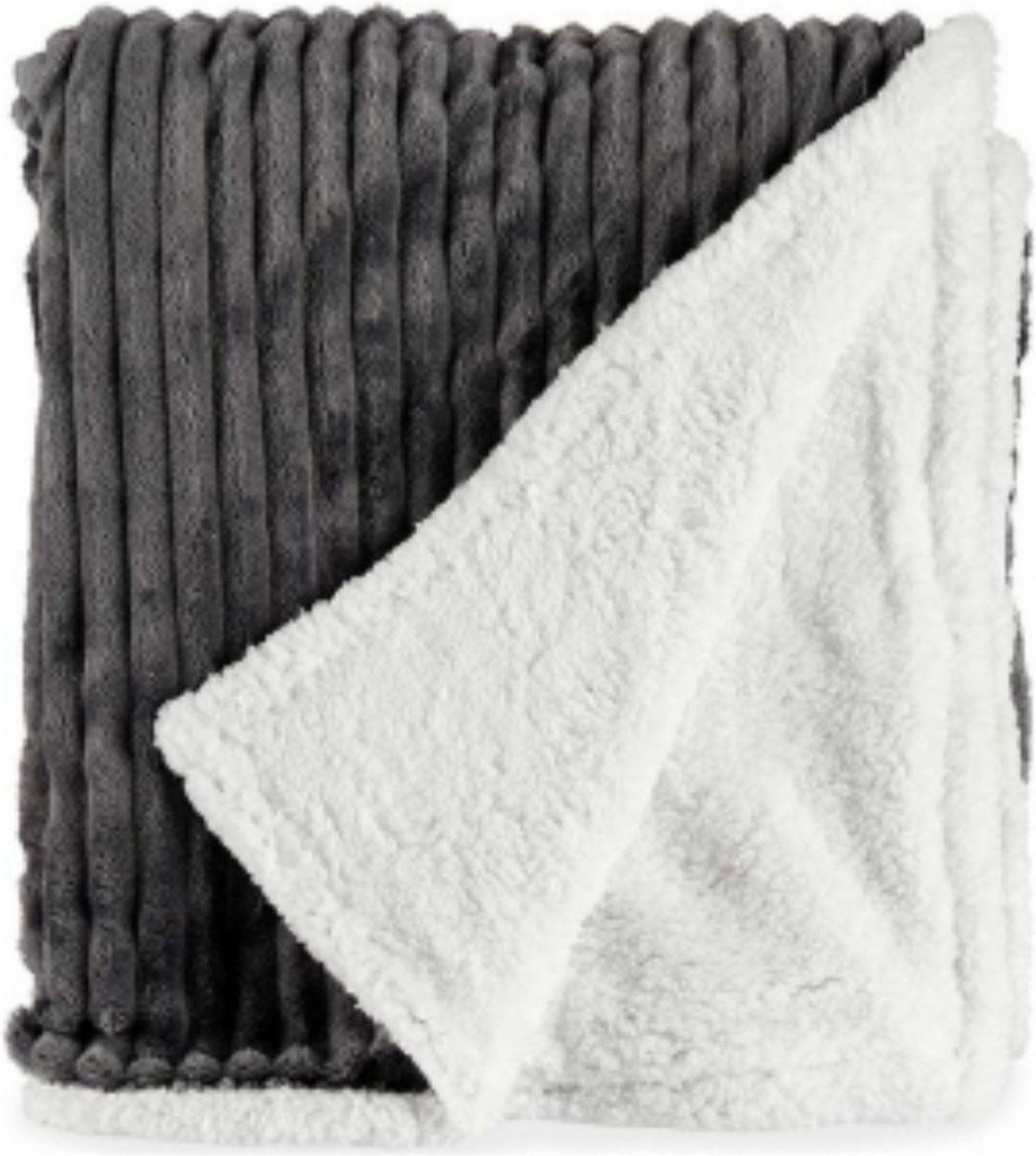 Corduroy deken donkergrijs – ca. 150 x 200 cm