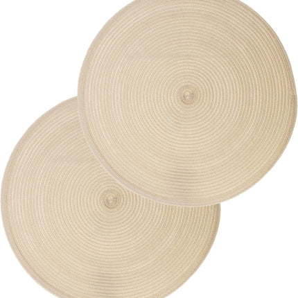 Secret de Gourmet runder Platzset - 6er Set - beige - geflochtenes Kunststoff - Ø 38 cm - Untersetzer