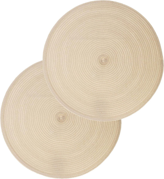 Secret de Gourmet runder Platzset - 6er Set - beige - geflochtenes Kunststoff - Ø 38 cm - Untersetzer