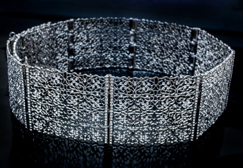 Ceinture en argent modèle droit taille moyenne