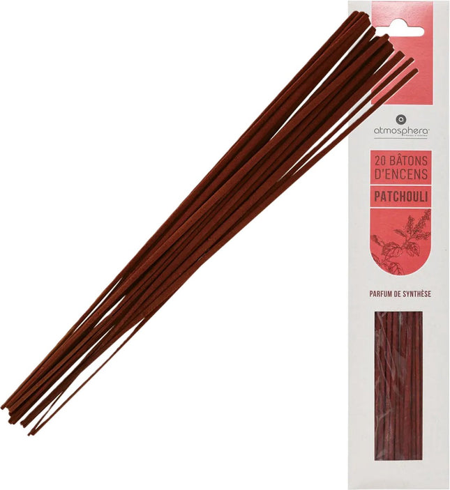 Atmosphera Räucherstäbchen im Duft Patchouli - Vorteilspack - 20x Stäbchen - 25cm - Entspannend - Beruhigend