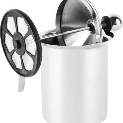Kinghoff® - Milchaufschäumer Manuell - Edelstahl - 800 ml - Spülmaschinenfest - Barista - Milchkännchen - Hitzebeständiger Boden - Induktion