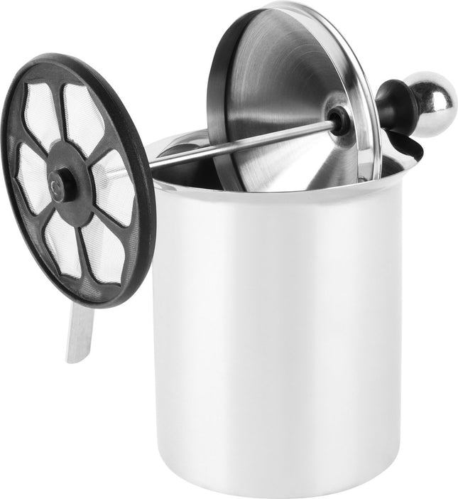 Kinghoff® - Milchaufschäumer Manuell - Edelstahl - 800 ml - Spülmaschinenfest - Barista - Milchkännchen - Hitzebeständiger Boden - Induktion