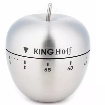 Kinghoff Mechanische Keukenwekkers - RVS, 60 Minuten, Ø 63 x 72 mm, Draaibare Timer, Stijlvol en Duurzaam - Kookwekker -