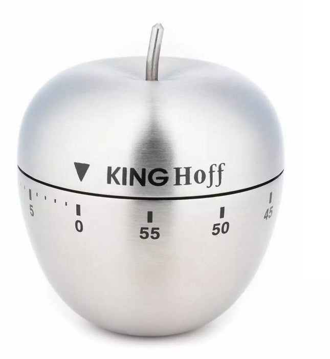 Kinghoff Mechanische Küchenwecker - Edelstahl, 60 Minuten, Ø 63 x 72 mm, Dreh-Timer, Stilvoll und Langlebig - Kochwecker -