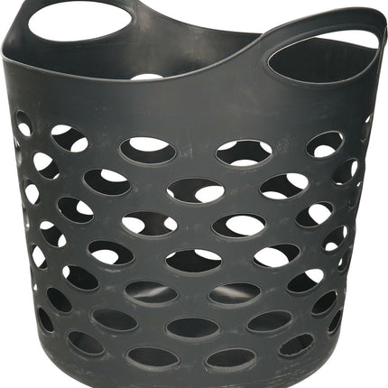 5Five Flexibele wasmand/opbergmand - rond - donkergrijs - 28 liter - D38 x H38 cm