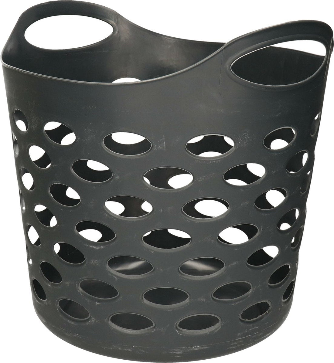 5Five Panier à linge/rangement flexible - rond - gris foncé - 28 litres - D38 x H38 cm