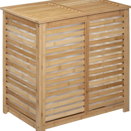 5Five® Sicela Bamboe Wasmand met 2 vakken - 110 liter - Bruin