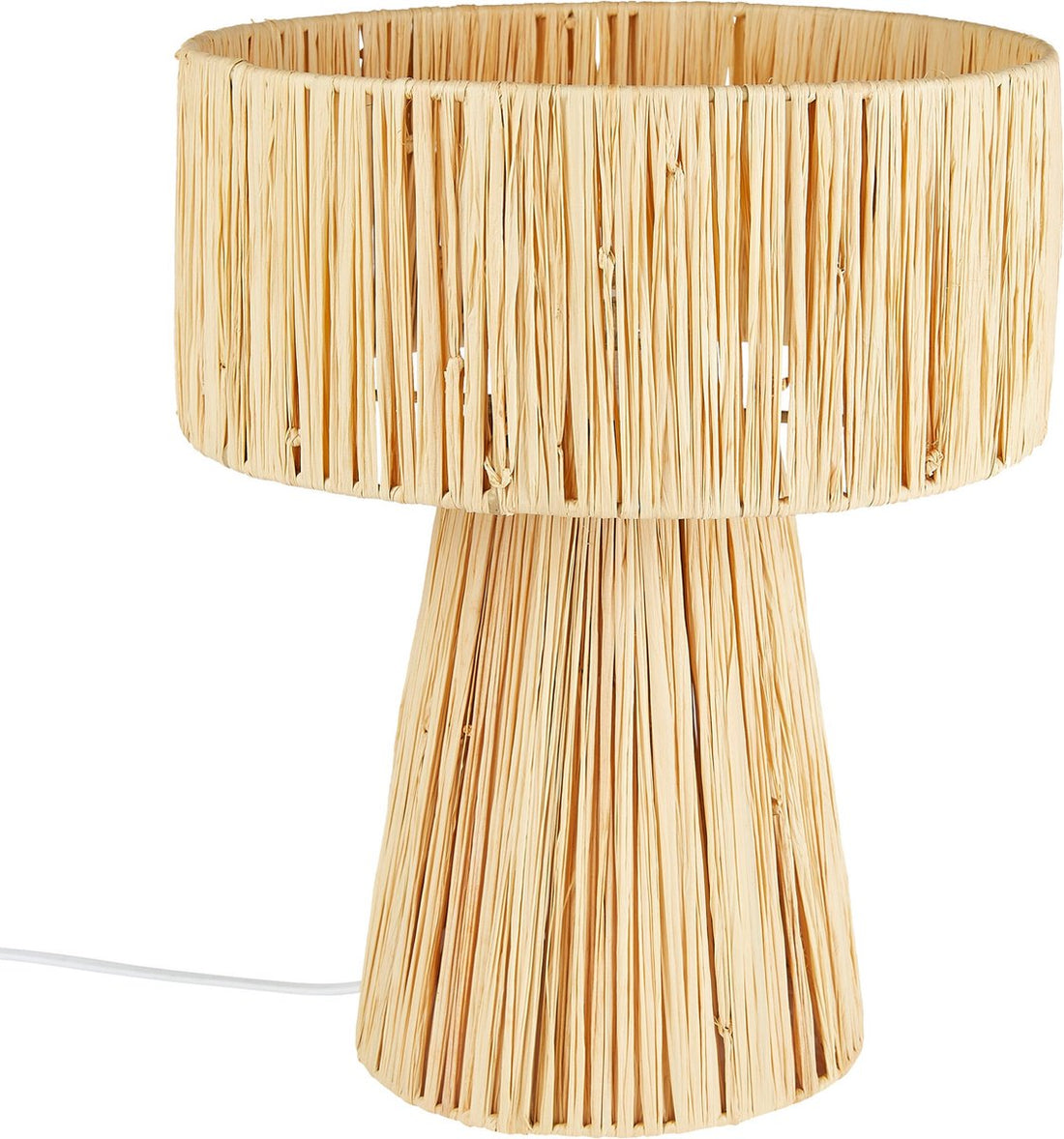 Lampe à poser en raphia Atmosphera - Ø28xH34 cm - Beige