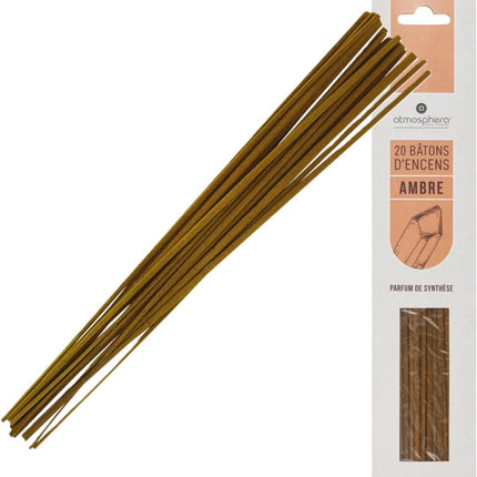 Atmosphera Räucherstäbchen im Duft Amber - Vorteilspack - 20x Stäbchen - 25cm - Entspannend - Beruhigend