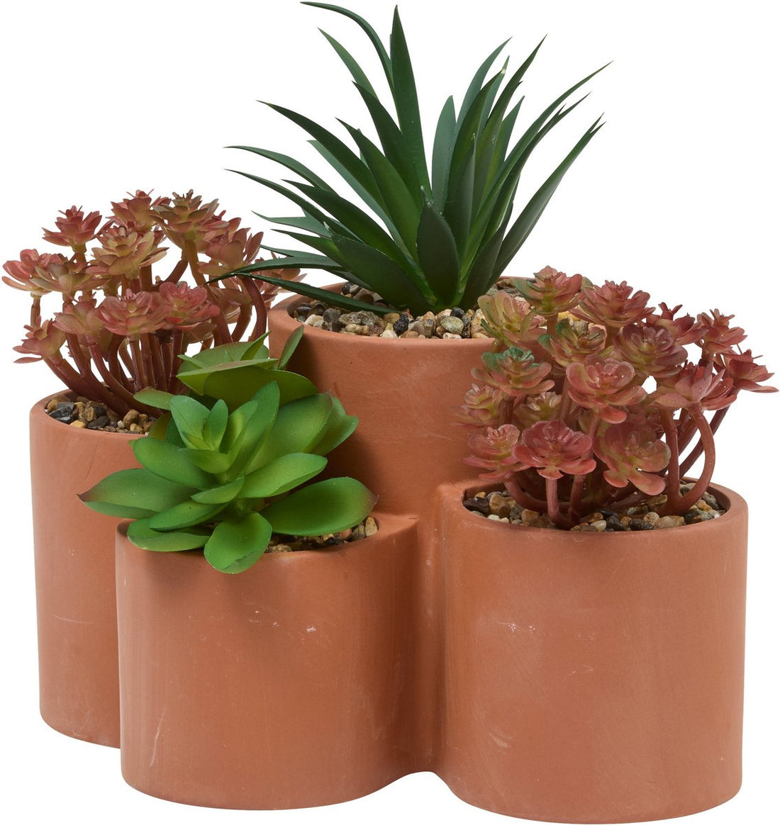 Plante artificielle Atmosphera Wonj Succulentes - 22 x 16 x 20 cm - Terre cuite
