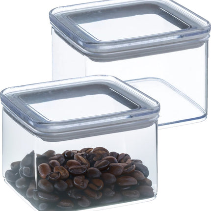 5Five Vorratsdose - 2er-Set - Küche/Lebensmittel - Kunststoff - 500 ml - luftdichter Deckel - transparent - 10 x 10 x 7 cm