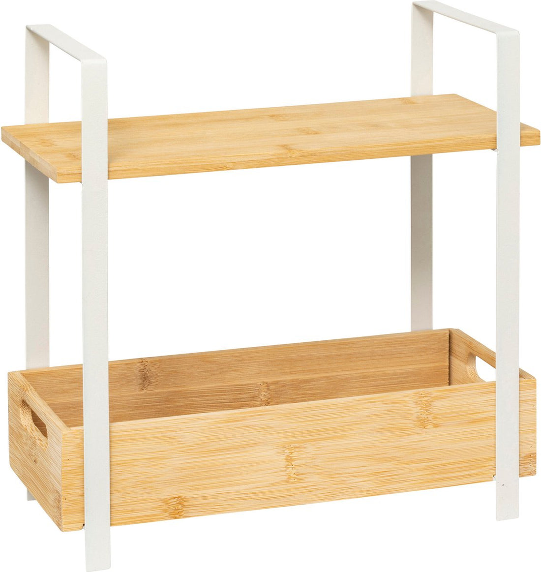 5Five Ordera Storage unit with bamboo shelf - 2 tiers - 30 x 14 x 30 cm - White / Beige