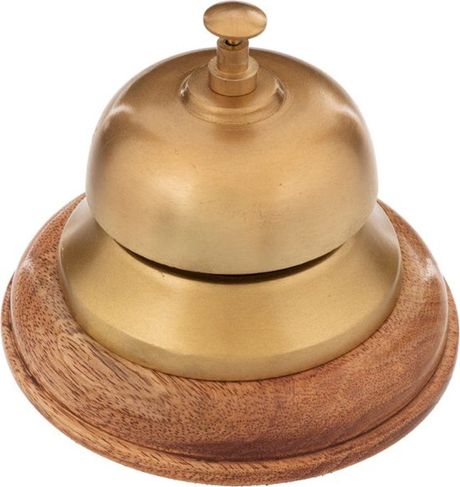 Atmosphera Kids Luxe Receptiebel - Tafelbel - Mango hout - Goud