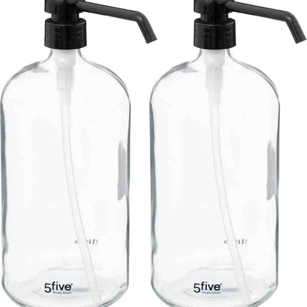 5five Seifenspender aus Glas - 2 Stück - 1 Liter