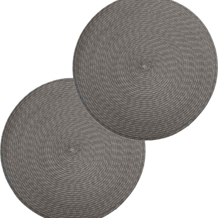Secret de Gourmet runder Platzset - 4er-Set - Grau - geflochtener Kunststoff - Ø 38 cm - Unterleger
