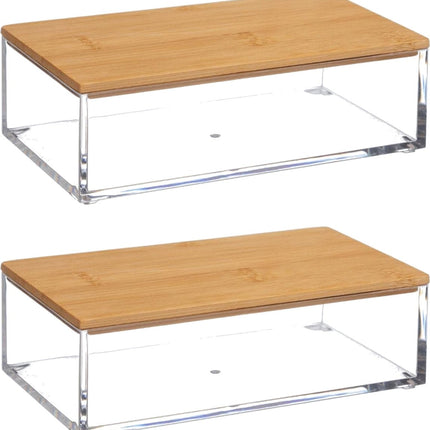Set mit 2 Schmuck-/Make-up-Haltern/-Boxen 16 x 5 cm aus Kunststoff - Nagellackbox - Schmuckbox - Make-up-Box - Organizer