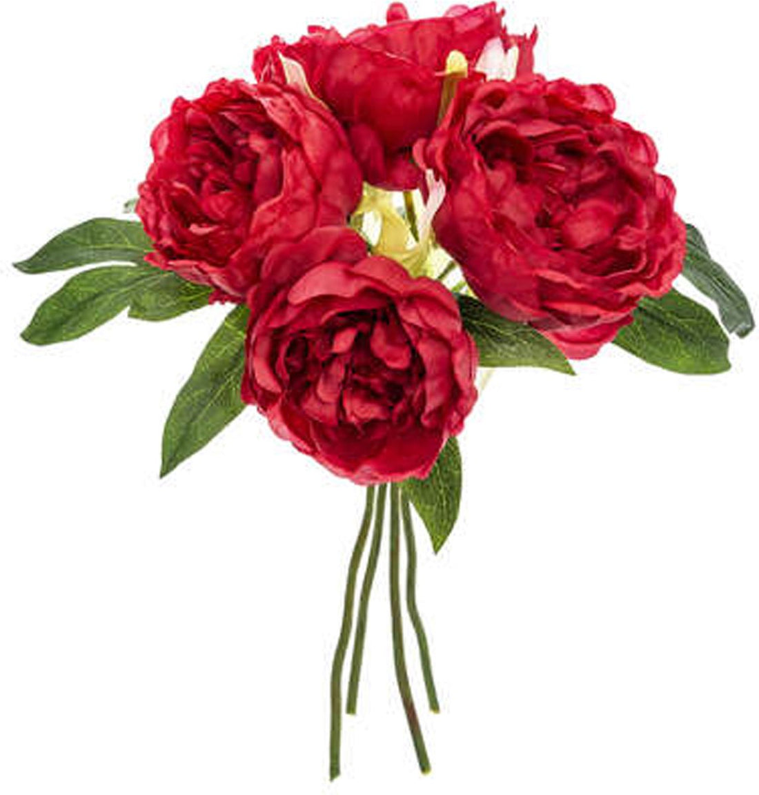 Atmosphera kunstbloemen boeket rode pioenrozen – 4 stuks, 30 cm