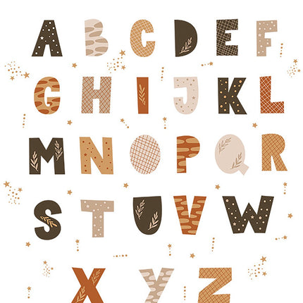 Sipo Wandaufkleber Alphabet Set - 4-teilige Buchstaben für Kinderzimmer - 70x73 cm - Selbstklebendes ABC für Wand und Möbel - Wandsticker - Buchstaben lernen - Pädagogisch
