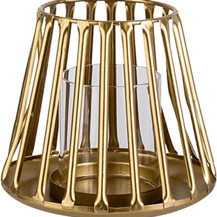 Windlicht Gold 14,5x14,5xh12,5cm Metall