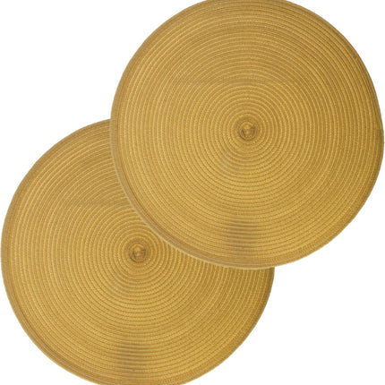 Secret de Gourmet runder Platzset - 6er Set - gelb - geflochtener Kunststoff - Ø 38 cm - Untersetzer